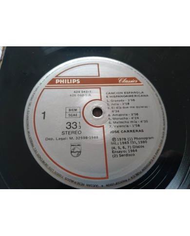 Jose Carreras Bravo Arias Famosas Opera 1988 - 2 x LP 12" Vinilo VG/VG