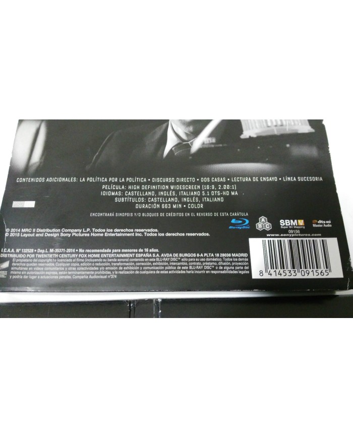 HOUSE OF CARDS TEMPORADA 2 VOL 2 - 13 CAPITULOS BLU-RAY REGION A-B-C DELUXE - 3T