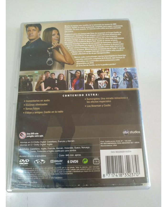 Castle Cuarta Temporada 4 Completa Serie TV - 6 x DVD Espa?ol English Frances 5T