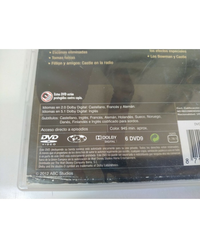 Castle Cuarta Temporada 4 Completa Serie TV - 6 x DVD Espa?ol English Frances 5T