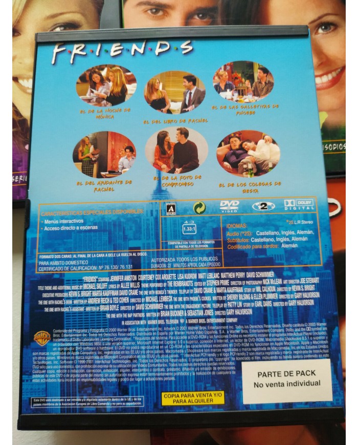 Friends Septima Temporada 7 Completa Serie TV - 4 x DVD Espa?ol Ingles - 3T
