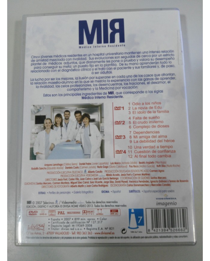 MIR MEDICO INTERNO RESIDENTE TEMPORADA 1 COMPLETA - 4 DVD 12 EPISODIOS Am MIR MEDICO INTERNO RESIDENTE TEMPORADA 1 COMPLETA - 4 DVD 12 EPISODIOS Am