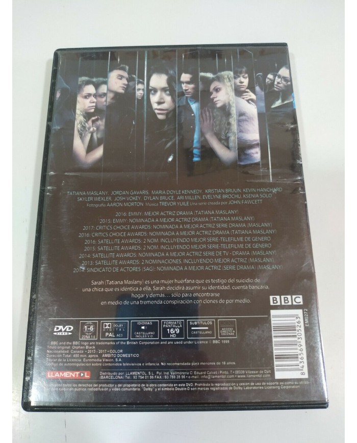 Orphan Black Tercera Temporada 3 Completa Serie TV - 3 x DVD Espa?ol Ingles - 3T