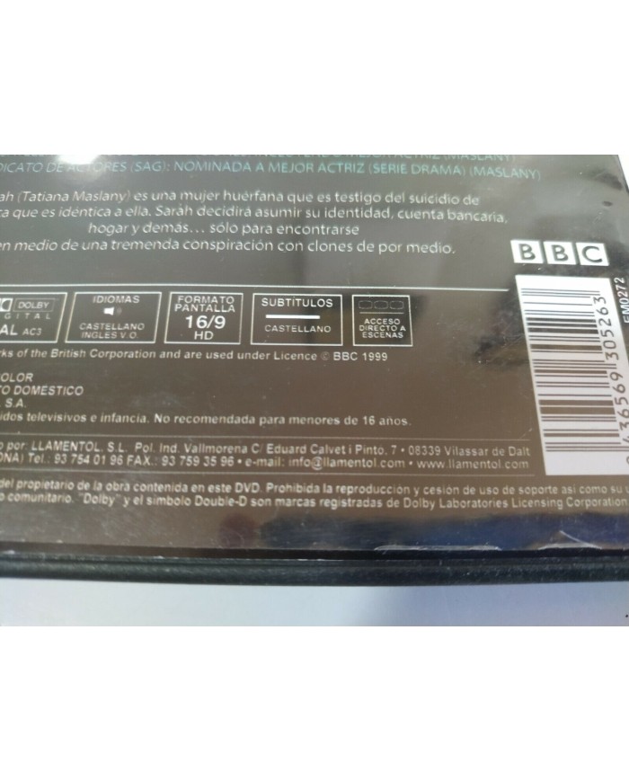 Orphan Black Tercera Temporada 3 Completa Serie TV - 3 x DVD Espa?ol Ingles - 3T