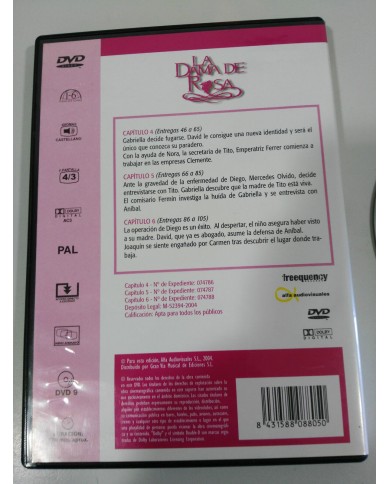 LA DAMA DE ROSA TELENOVELA VOLUMEN 2 DVD CAPITULOS 4-6 JEANETTE RODRIGUEZ MATA