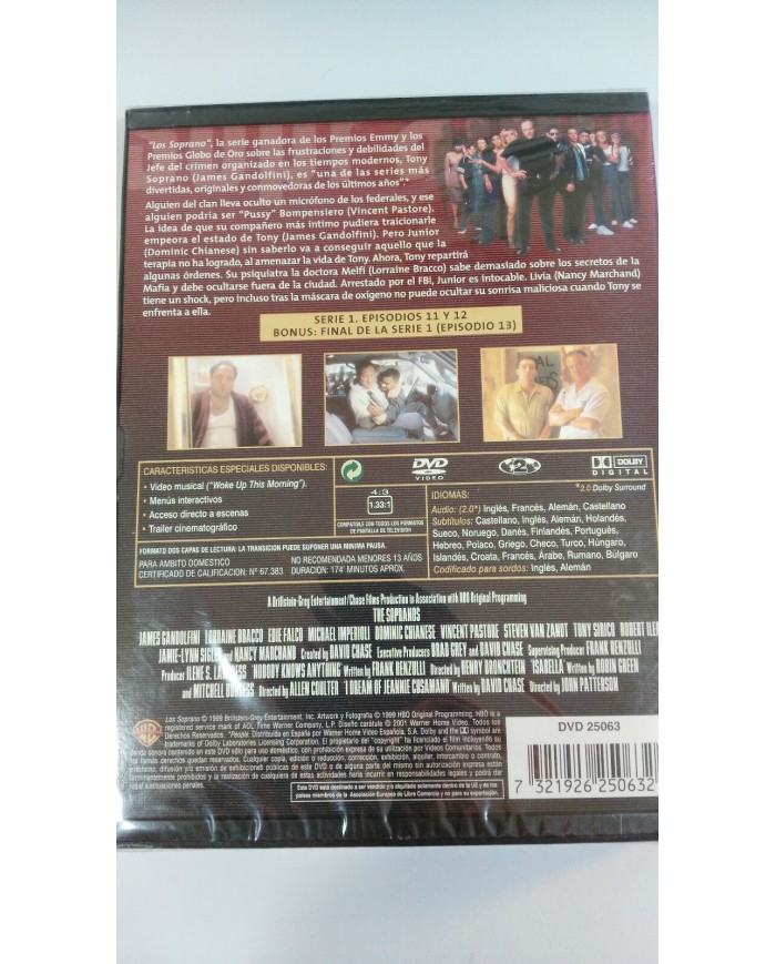 LOS SOPRANO TEMPORADA 1 VOL 6 EPISODIOS 11-12-13 HBO DVD NUEVO PRECINTADO SEALED