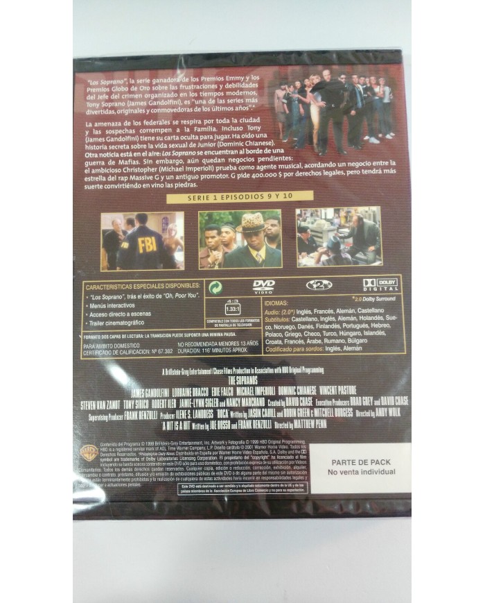 LOS SOPRANO TEMPORADA 1 VOL 5 EPISODIOS 9-10 HBO DVD NUEVO PRECINTADO NEW SEALED
