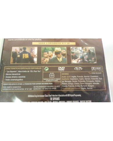 LOS SOPRANO TEMPORADA 1 VOL 5 EPISODIOS 9-10 HBO DVD NUEVO PRECINTADO NEW SEALED
