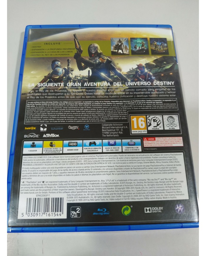 Destiny el Rey de los Poseidos Edicion Legendaria - Juego PS4 Espa?a PAL - 3T