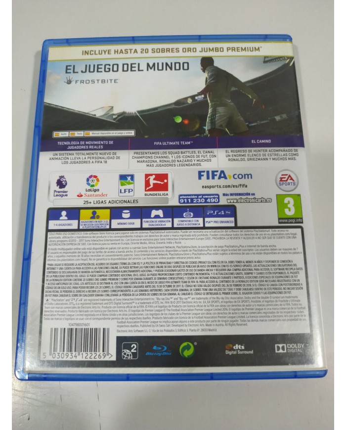 FIFA 18 EA Sports Cristiano Ronaldo Edition - Juego PS4 Edicion Espa?a PAL - 3T