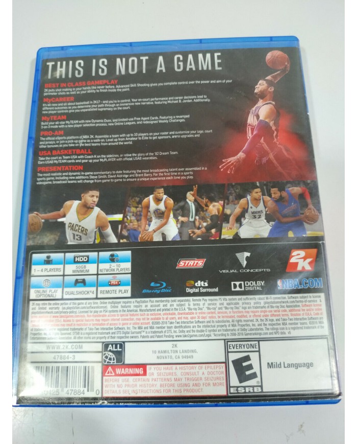 NBA 2K17 NBA 2K Sports Paul George - Juego PlayStation 4 PS4 Sony - 2T