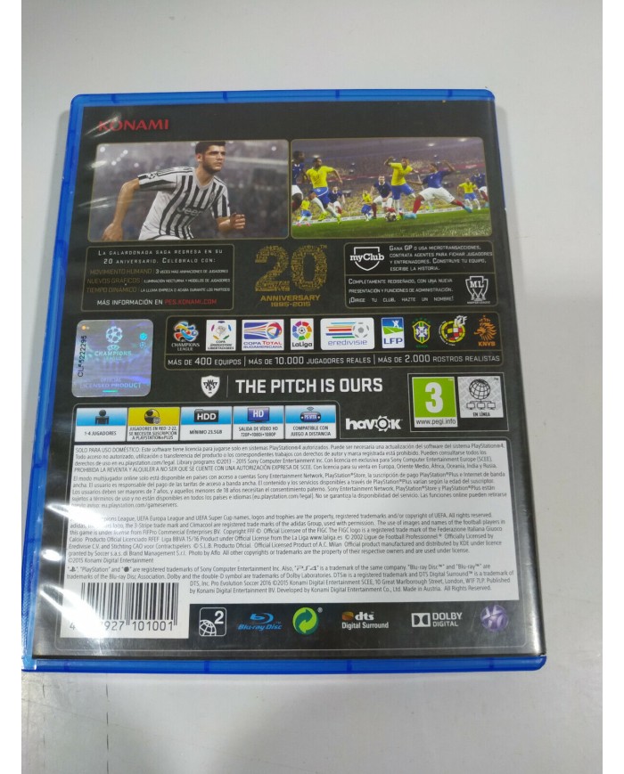 PES 2016 Pro Evolution Soccer Konami Neymar - Juego PS4 Edicion Espa?a PAL - 3T