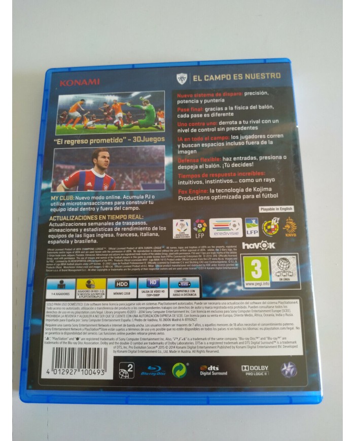 PES 2015 Pro Evolution Soccer - Juego PS4 Edicion Espa?a e Ingles PAL - 3T