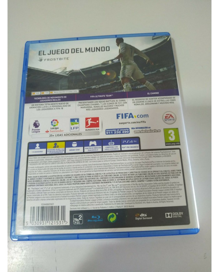 FIFA 18 EA Sports Cristiano Ronaldo - Juego PS4 Edicion Espa?a PAL - 3T