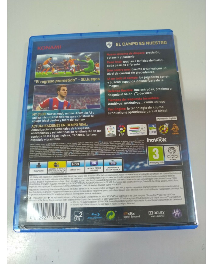 PES 2015 Pro Evolution Soccer - Juego PS4 Edicion Espa?a PAL - 3T