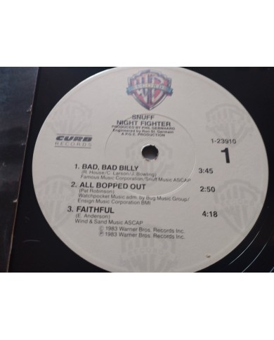 Night Fighter Snuff 1983 1-23910 Warner First Press LP Vinilo 12" VG/VG Mg Am Night Fighter Snuff 1983 1-23910 Warner First Press LP Vinilo 12" VG/VG Mg Am