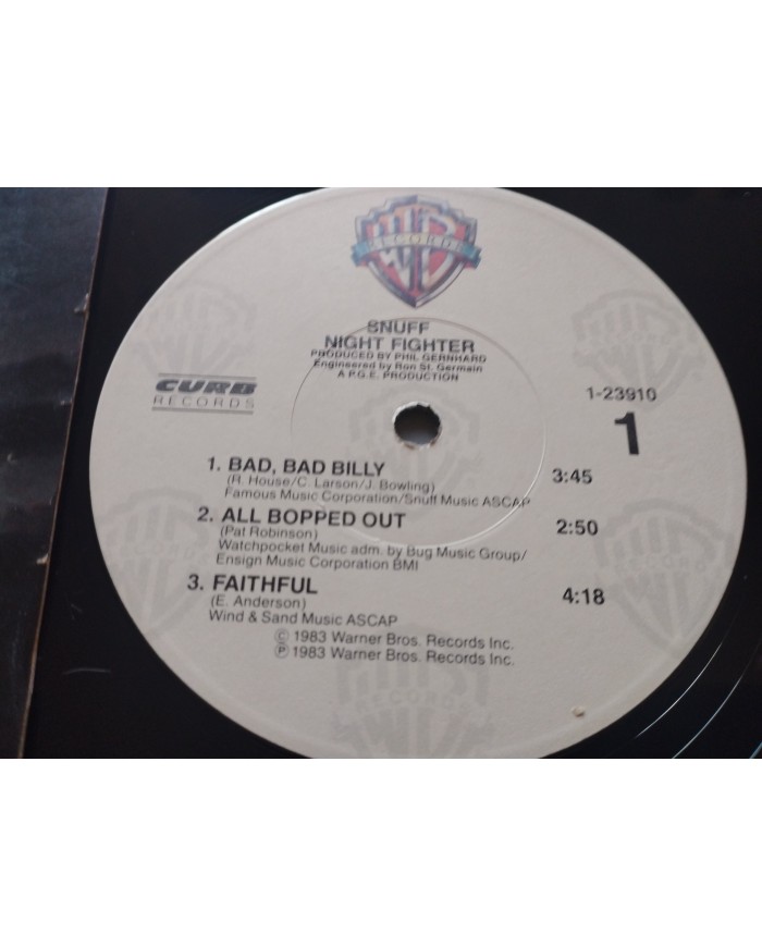 Night Fighter Snuff 1983 1-23910 Warner First Press LP Vinilo 12" VG/VG Mg Am