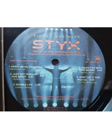 Styx Kilroy Was Here SP-3734 1983 A&M First Press LP Vinilo 12" VG/VG Styx Kilroy Was Here SP-3734 1983 A&M First Press LP Vinilo 12" VG/VG