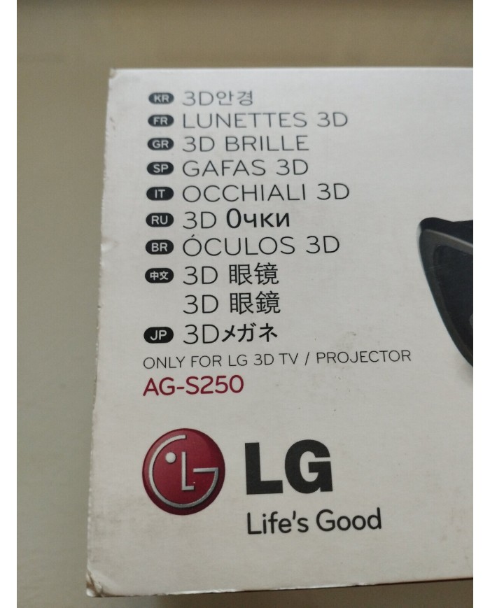LG AG-S250 Gafas 3D para TV Glasses 3D - Nuevo Am