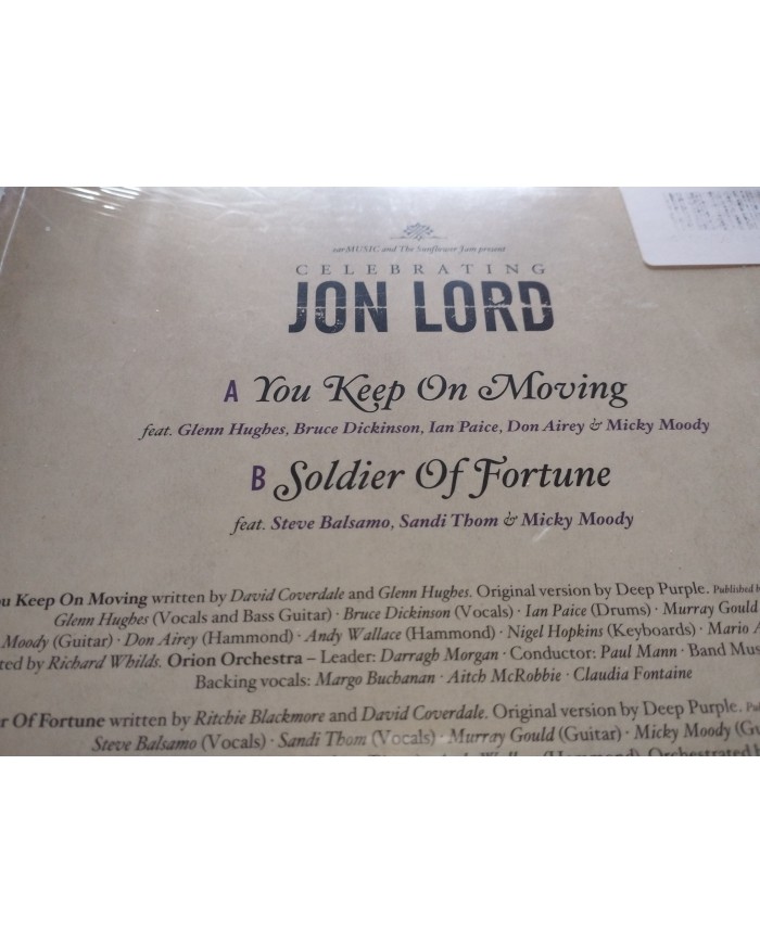 Jon Lord Celebrating You Keep On Moving 2014 - Single LP Vinilo 7" Nuevo
