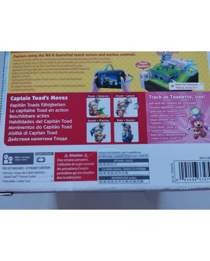 Captain Toad Treasure Tracker Game Disc Amiibo - Juego NINTENDO WII U Nuevo 2T