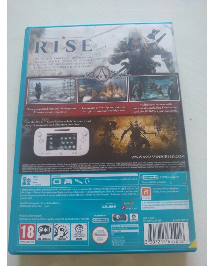 Assassin?s Creed III Ubisoft 2012 EU Edition - Juego para NINTENDO WII U Am
