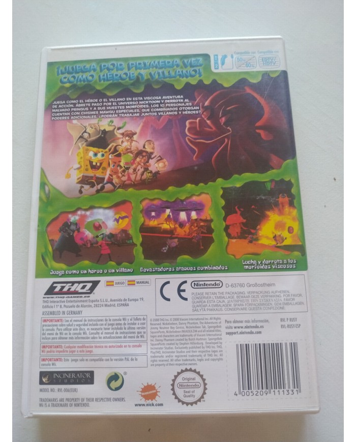 Bob Esponja Y Amigos Globs Of Doom en Espa?ol - Juego Wii Nintendo PAL Am