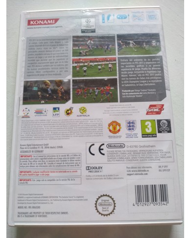 PES 2011 Pro Evolution Soccer Konami - Juego para Wii Nintendo PAL PES 2011 Pro Evolution Soccer Konami - Juego para Wii Nintendo PAL