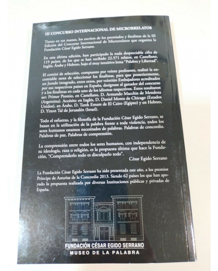 III concurso Internacional de microrrelatos Fundacion Cesar Egido Serrano Libro