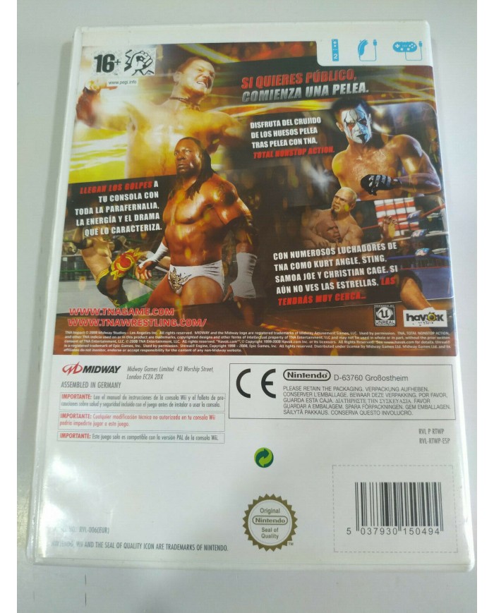 TNA Impact ! Wrestling Midway - Juego para Wii Nintendo PAL - 2T