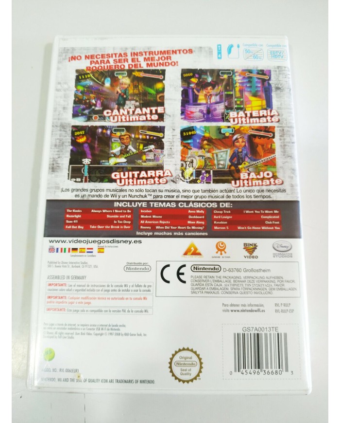Ultimate Band Disney Incubus Sum 41 Maroon 5 - Juego Wii Nintendo PAL - 3T