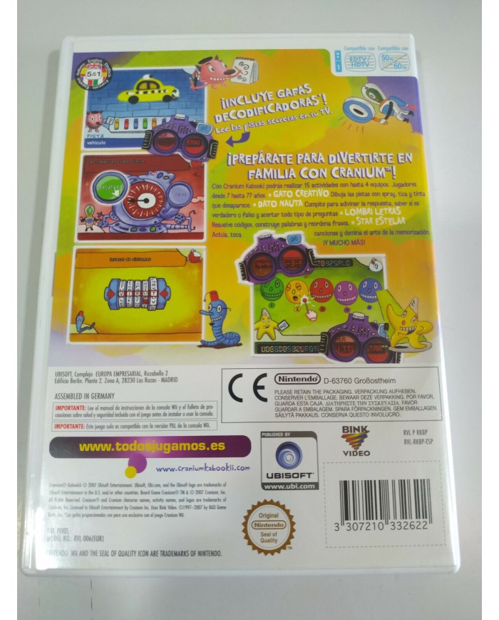 Kabookii Cranium Party Ubisoft - Juego Wii Nintendo PAL - 3T