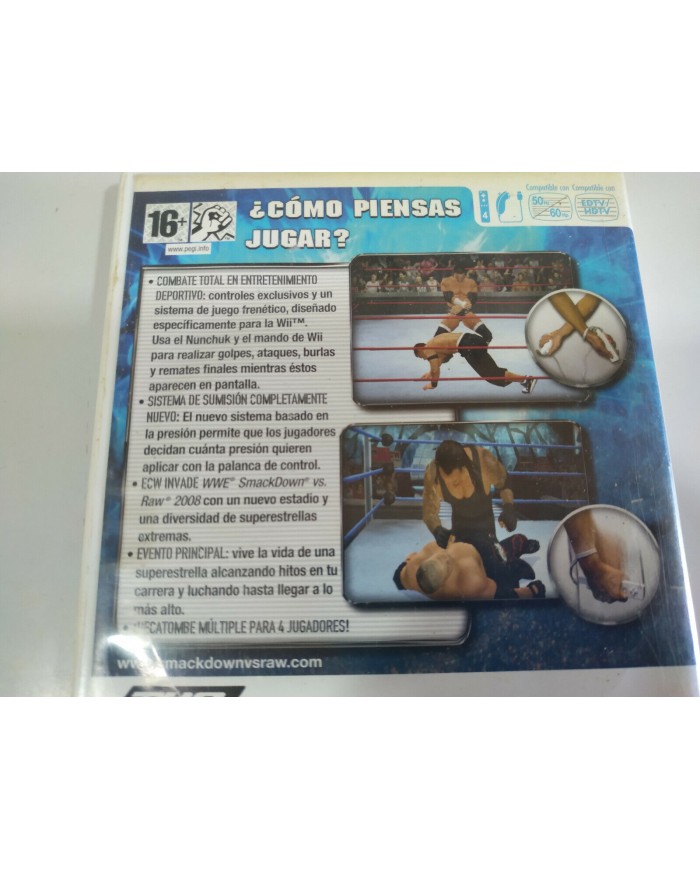Smack Down vs Raw 2008 WWE - Juego Wii Nintendo PAL - 3T