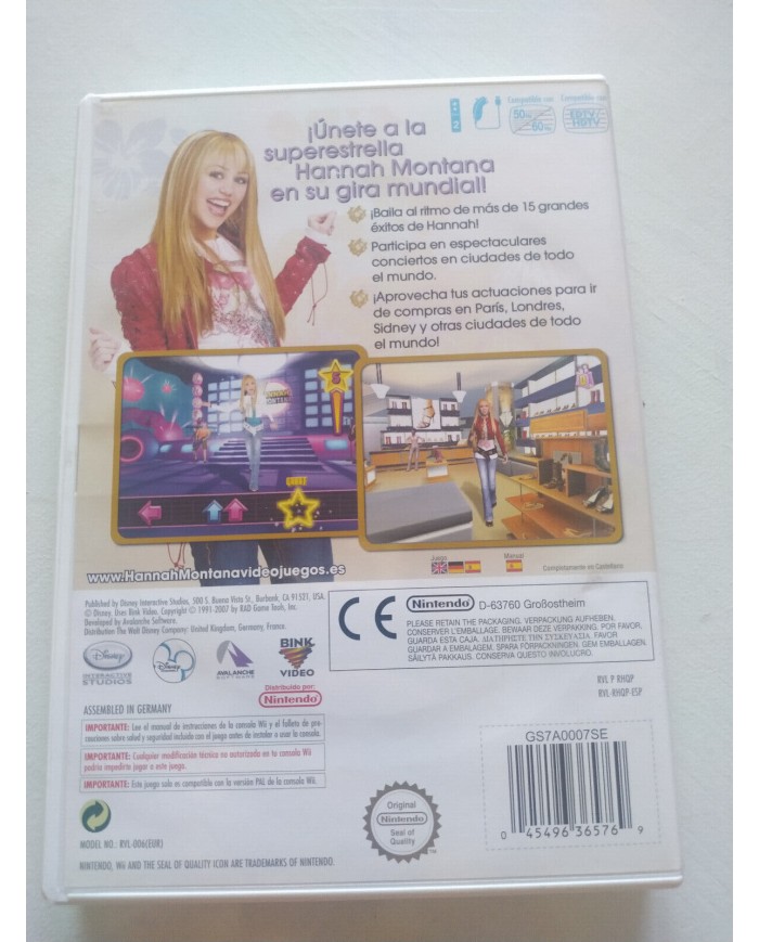 Hannah Montana Disney Gira Mundial - Juego Wii Nintendo PAL Hannah Montana Disney Gira Mundial - Juego Wii Nintendo PAL