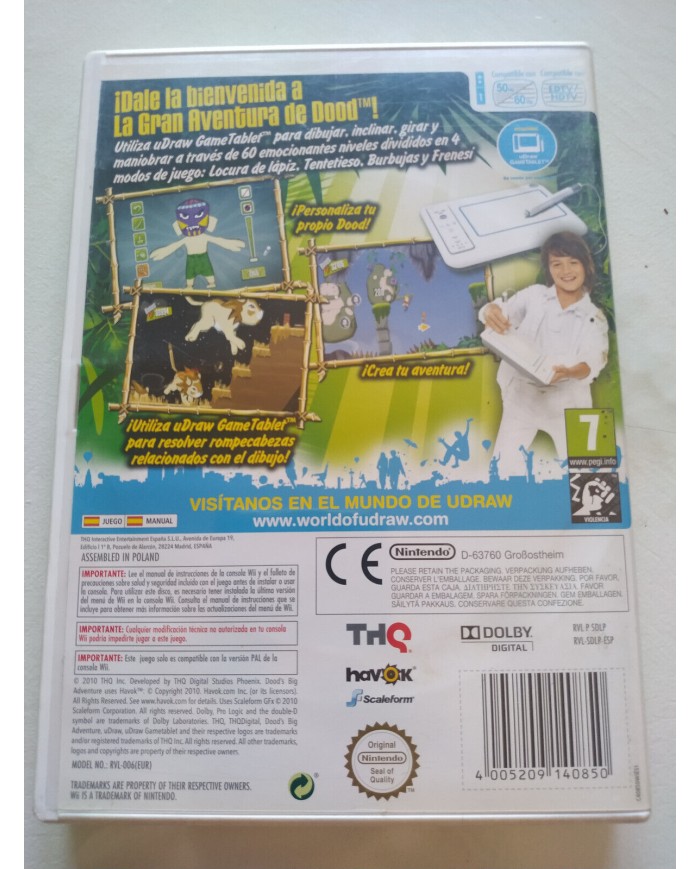 La Gran Aventura de Dood THQ 2010 - Juego Wii Nintendo PAL Am