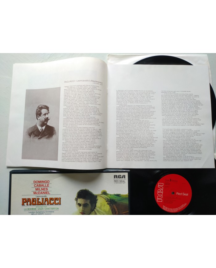 Leoncavallo Pagliacci Domingo Caballe 1972 Box 2 x LP + Libreto 12" Vinilo VG/VG