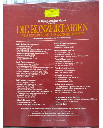 Mozart The Concert Arias Deutsche 1983 Box 5 x LP + Libreto 12" Vinilo VG/VG