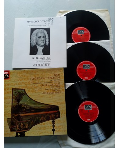 Bach Harpsichord Concertos EMI 1974 UK Edt Box 3 x LP + Libreto 12" Vinilo VG/VG