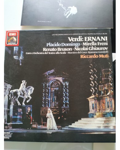 Verdi Ernani Domingo Freni Riccardo Muti Box 3 x LP + Libreto 12" Vinilo VG/VG
