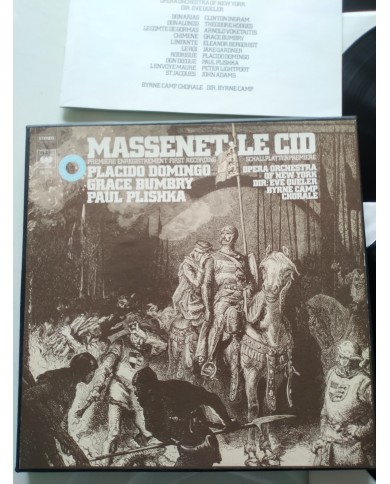 Jules Massenet Le Cid Domingo CBS 1977 Box 3 x LP + Libreto 12" Vinilo VG/VG