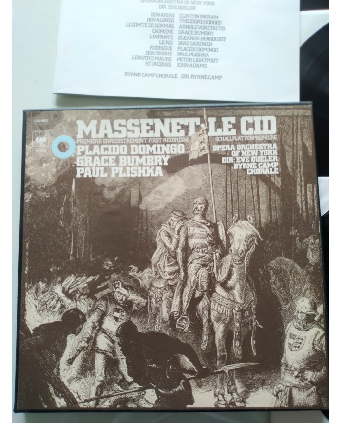 Jules Massenet Le Cid Domingo CBS 1977 Box 3 x LP + Libreto 12" Vinilo VG/VG