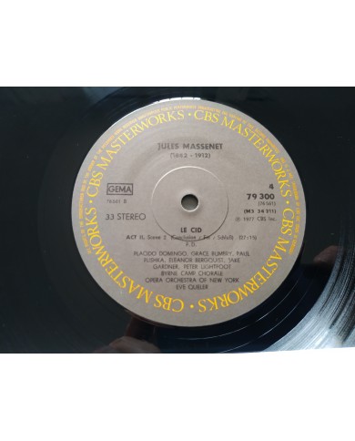 Jules Massenet Le Cid Domingo CBS 1977 Box 3 x LP + Libreto 12" Vinilo VG/VG