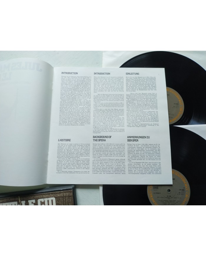 Jules Massenet Le Cid Domingo CBS 1977 Box 3 x LP + Libreto 12" Vinilo VG/VG