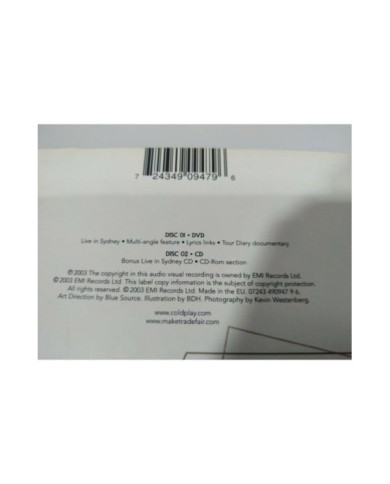 DVD COLDPLAY LIVE 2003 - CD + DVD - Sydney - AM
