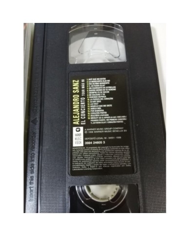 ALEJANDRO SANZ - EL CONCIERTO TOUR MAS 98 - VHS CINTA TAPE - 1998 CASTELLANO Am