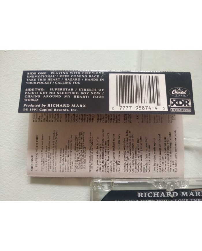 RICHARD MARX - RUSH STREET - 1991- CINTA TAPE CASSETTE K7 Am