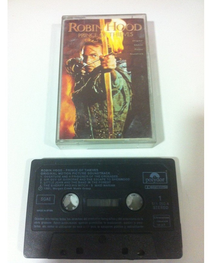 ROBIN HOOD OST BSO - CINTA TAPE CASSETTE - SPANISH EDITION POLYDOR 511050-4 Am