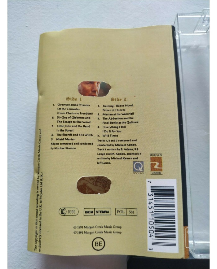 ROBIN HOOD OST BSO - CINTA TAPE CASSETTE - SPANISH EDITION POLYDOR 511050-4 Am