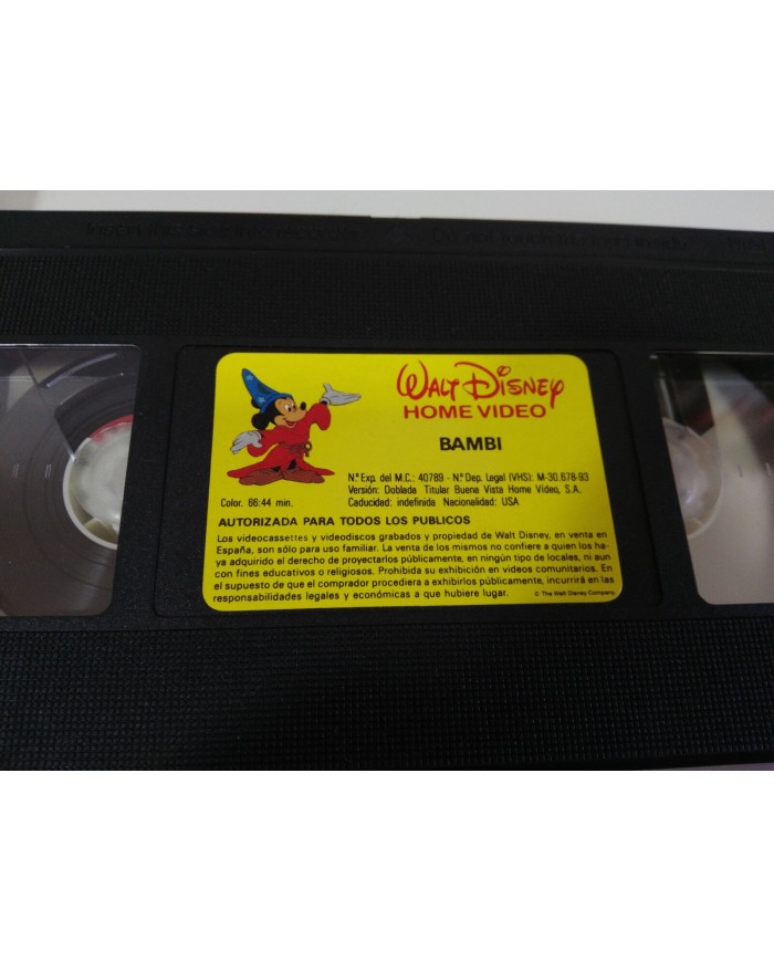 BAMBI VHS WALT DISNEY LOS CLASICOS FIRST EDITION ORIGINAL ESPAÑOLA 1993 - 3T