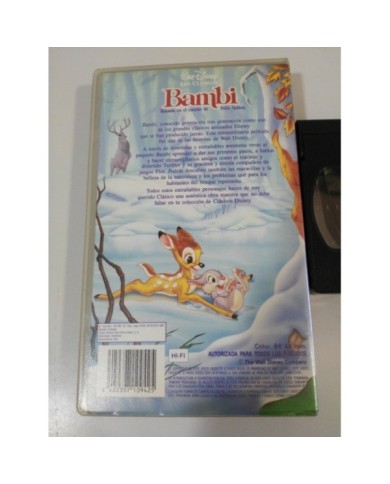 BAMBI VHS WALT DISNEY LOS CLASICOS FIRST EDITION ORIGINAL ESPAÑOLA 1993 - 3T